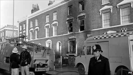 Fire engines at New Cross Road after the fire.