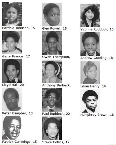 The 14 New Cross fire victims who died.
